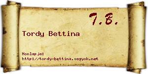 Tordy Bettina névjegykártya